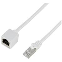 LogiLink CQX051S RJ45 Netwerkkabel, patchkabel CAT 6A S/FTP 2.00 m Wit Vlambestendig, Halogeenvrij, Afscherming gevlochten 1 stuk(s) - thumbnail