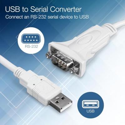 TRENDnet TU-S9 USB naar seriële converter, USB 1.1 naar RS-232 male (9-pin) DB9 seriële kabel, Prolific Chipset, Windows 10/8.1/8/7, Mac OS X 10.6 en later, 60 cm