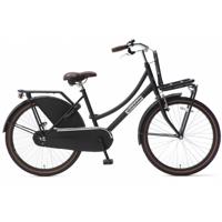 Popal Daily Dutch Basic 24 Inch 42 cm Meisjes Terugtraprem Matzwart - thumbnail