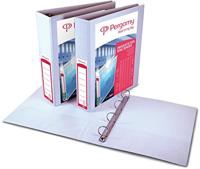 Pergamy personaliseerbare ringmap, ft A4, 2 pochettes, 2 insteektassen, 4 D-ringen van 60 mm, wit - thumbnail
