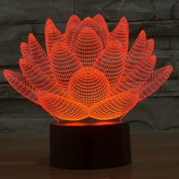 Lotus stijl 3D Touch schakelaar controle LED licht 7 kleur verkleuring creatieve visuele Stereo Lamp Desk Lamp nachtlampje - thumbnail