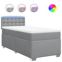 Boxspring met matras stof lichtgrijs 120x190 cm - thumbnail