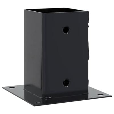 Paaldonderstellen vierkant 12 st gepoedercoat staal antraciet Paaldonderstellen vierkant 12 st gepoedercoat staal antraciet