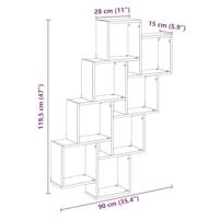 Wandschap kubus 90x15x119,5 cm bewerkt hout artisanaal eiken - thumbnail
