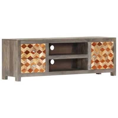 Tv-meubel 120x30x40 cm massief mangohout grijs Tv-meubel 120x30x40 cm massief mangohout grijs