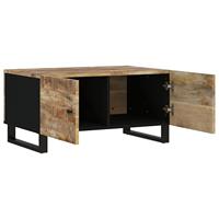 Salontafel 80x50x40 cm massief mangohout en bewerkt hout - thumbnail