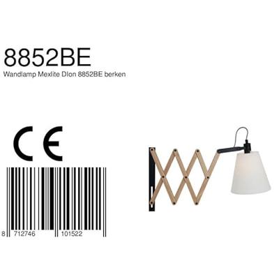 Mexlite Wandlamp liv 8852be berken Mexlite Wandlamp liv 8852be berken