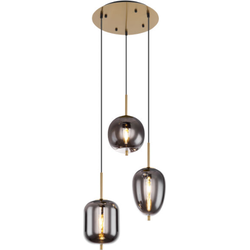 Globo Gouden hanglampBlacky I 3-lichts - 15345-3MM