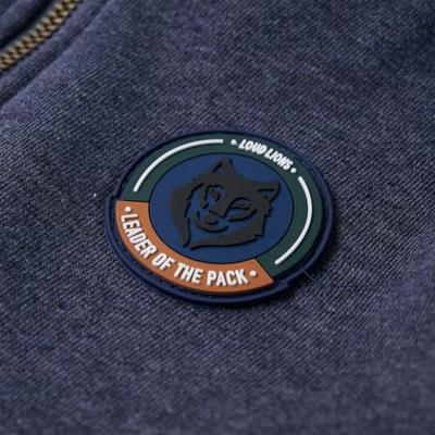 Kindervest met capuchon en rits 92 gemleerd donkerblauw Kindervest met capuchon en rits 92 gemleerd donkerblauw