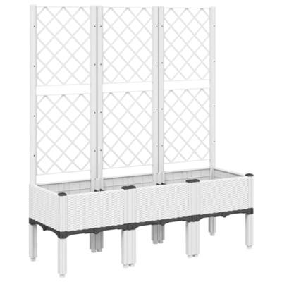 VidaXL Plantenbak met latwerk 120x40x142 cm polypropeen wit