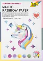 Regenboogpapier en karton Folia 24x34cm 120gr en 250gr 12 vel 6 tinten - thumbnail
