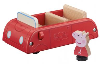 Peppa Pig Houten Auto + Peppa Pig Figuur
