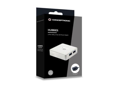 Conceptronic HUBBIES03W interface hub USB 3.2 Gen 1 (3.1 Gen 1) Micro-B 5000 Mbit/s Wit