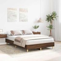 Bedframe zonder matras 135x190 cm spaanplaat bruin eiken - thumbnail