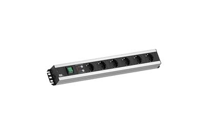 Bachmann 300.011 Overspanningsveilige stekkerdoos Aluminium, Zwart Randaarde stekker