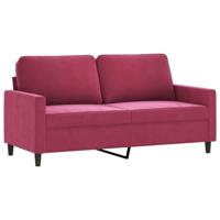 Tweezitsbank 140 cm fluweel wijnrood - thumbnail