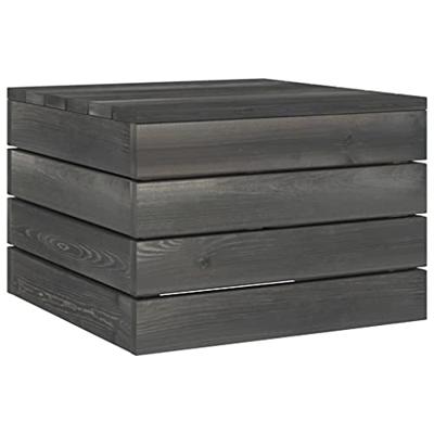 2-delige Loungeset pallet massief grenenhout donkergrijs - thumbnail