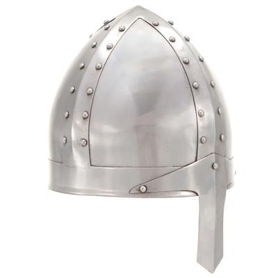 Ridderhelm middeleeuws replica LARP staal zilverkleurig Ridderhelm middeleeuws replica LARP staal zilverkleurig