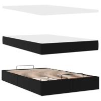 Ottoman bed met matras 120x190 cm kunstleer zwart - thumbnail