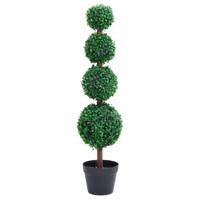 VidaXL Kunstplant met pot buxus bolvorming 90 cm groen - thumbnail