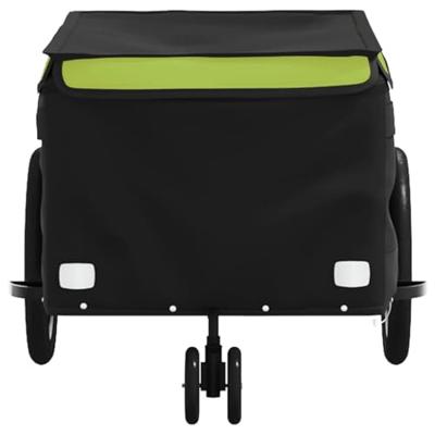 VidaXL Fietstrailer 30 kg ijzer zwart en groen