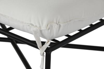 Voetensteun Home ESPRIT Wit Zwart Metaal Stads 75 x 50 x 45 cm