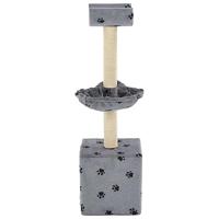 VidaXL Kattenkrabpaal met sisal krabpalen 105 cm pootafdrukken grijs - thumbnail