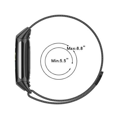 Milanese bandje - Zwart - Geschikt voor Fitbit Charge 5 Milanese bandje - Zwart - Geschikt voor Fitbit Charge 5