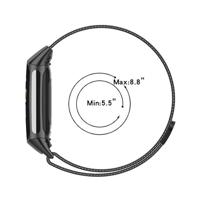 Milanese bandje - Zwart - Geschikt voor Fitbit Charge 5 - thumbnail