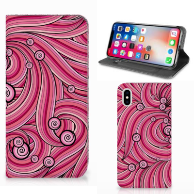 Apple iPhone Xs Max Bookcase Swirl Pink Apple iPhone Xs Max Bookcase Swirl Pink
