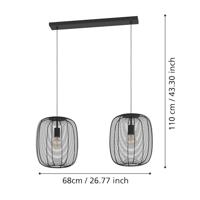 Eglo 2-lichts hanglampRinroe design zwart - 43966 - thumbnail