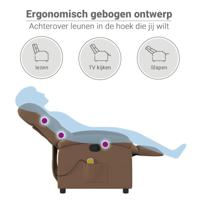 Massagestoel verstelbaar stof bruin - thumbnail