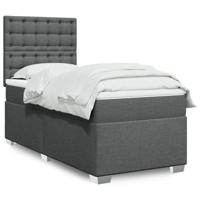 Boxspring met matras stof donkergrijs 80x200 cm - thumbnail