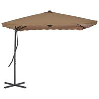 VidaXL Parasol met stalen paal 250x250 cm taupe - thumbnail