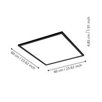 Eglo Plafonnière Zigbee Salobrena-Z 59,5x59,5cm zwart 900052 - thumbnail