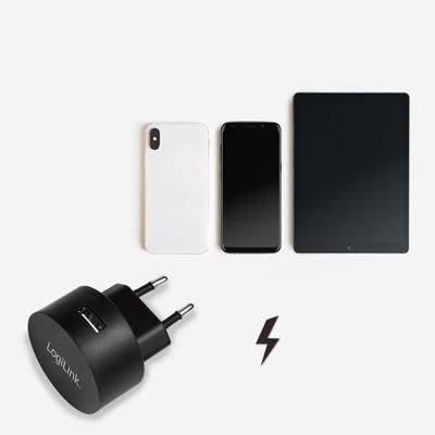 LogiLink LogiLink USB wall charger - Netzteil - 10.5 Watt - 2.1 A (USB) USB-oplader 10.5 W 1x USB-A Zwart Binnen