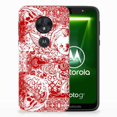 Silicone Back Case Motorola Moto G7 Play Angel Skull Rood Silicone Back Case Motorola Moto G7 Play Angel Skull Rood