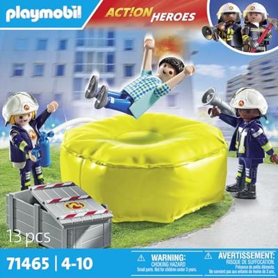 PLAYMOBIL 71465 Brandweerlieden met reddingskussen - Actiehelden - Brandweerlieden - Vanaf 4 jaar