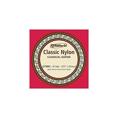 D&apos;Addario J27H02 Student Nylon Classical Guitar Single String enkele snaar voor klassieke gitaar, Hard Tension, 2nd String