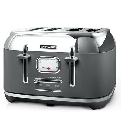 Muse MS-131 DG Broodrooster Grijs - 4 plak - 4 Slots