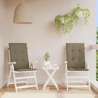 Stoelkussens 2 st hoge rug 120x50x4 cm stof gemleerd taupe - thumbnail