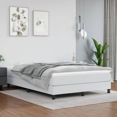 Boxspring met matras kunstleer wit 140x200 cm