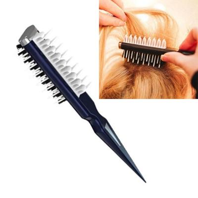 3 stuks pluizig shark fin draagbare kam professionele haardroger haar styling kam (zwart)