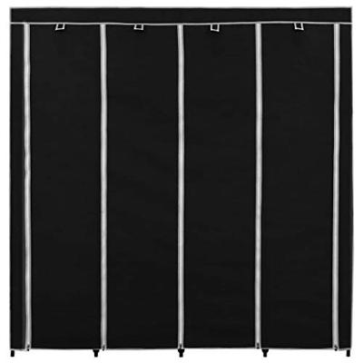 VidaXL Kledingkast met 4 vakken 175x45x170 cm zwart VidaXL Kledingkast met 4 vakken 175x45x170 cm zwart