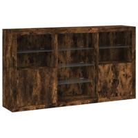 Dressoir met LED-verlichting 181,5x37x100 cm gerookt eikenkleur - thumbnail