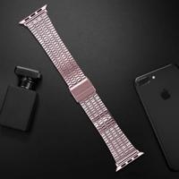 By Qubix - Metalen bandje - Rosé roze - Compatible met Apple watch 44mm / 45mm / 46mm / 49mm - Compatible Apple watch bandjes - thumbnail