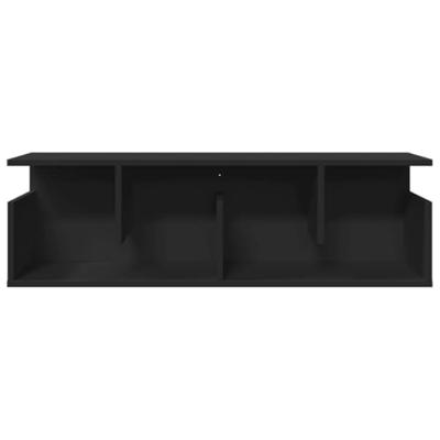 Wandkast 100x20x30 cm bewerkt hout zwart