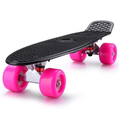Shining Fish Plate scooter single Tilt vier wiel skateboard met 72mm wiel (zwart roze)
