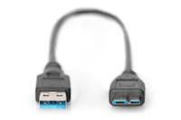Digitus AK-300117-003-S 0.25m USB A Micro-USB B Mannelijk Mannelijk Zwart USB-kabel - thumbnail