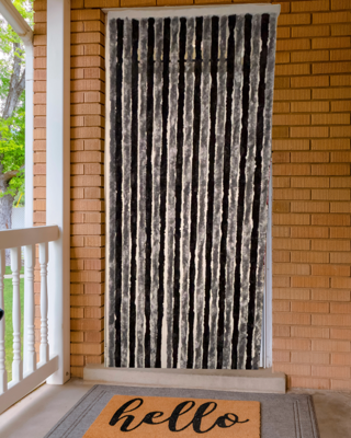 Vliegengordijn Kattenstaarten Grijs-Zwart banen - 90cm x 220cm